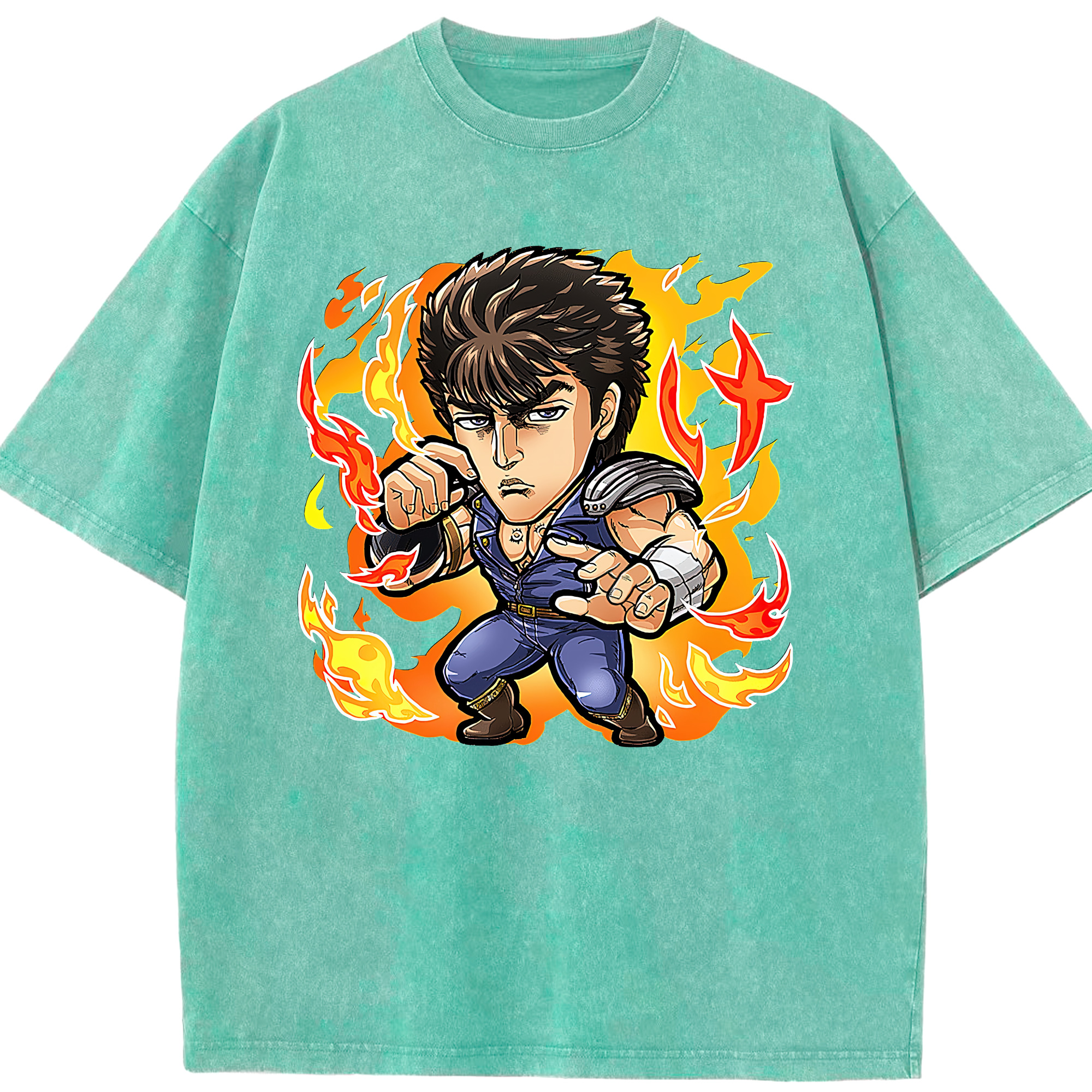 （画像用） 北斗の拳 Fist of the North Star 綿100% ヴィンテージ風 半袖Tシャツ（フロントプリント）